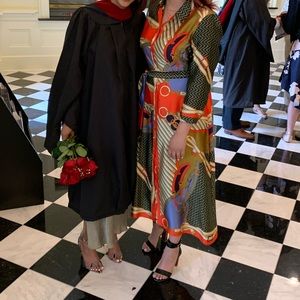 Zara Printed Satin Effect Dress sz XL!❤️💚💛